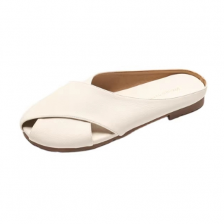 Kid Leather Cross Bands Simple Sandales Women Shoes