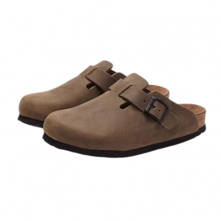  Nubuck Vamp Cork Insole Clogs Mules Sandales Women Shoes