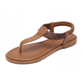 Open Toe Elastic Slip On Slingback Comfort Casual Walking Sandals Women's Shoes