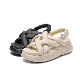 Thick Bottom Puffy Strap Chunky Summer Sandals Women's Shoes