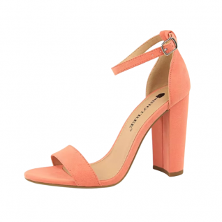 Round Toe High Chunky Heel Ankle Strap Sandals Women's Shoes
