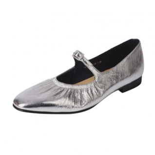 Almond Toe Mary Jane Metallic Flats Women's Shoes