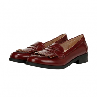 British Style Tassel Penny Loafers Round Toe Women's Office Shoes