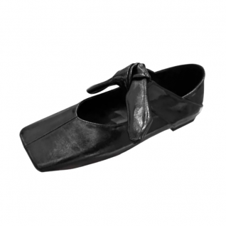 Square Toe Bow Strap Casual Flats Slip-on Women's Shoes