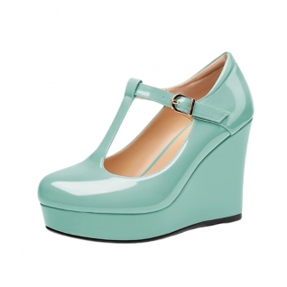 Patent Leather Platform Round Toe Mary Jane Women's Shoes