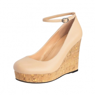 Round Toe Ankle Strap Platform Women's Shoes