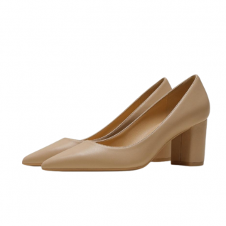 Pointed Toe Chunky Heels Slip-on Pumps Elegant Comfy Women's Shoes