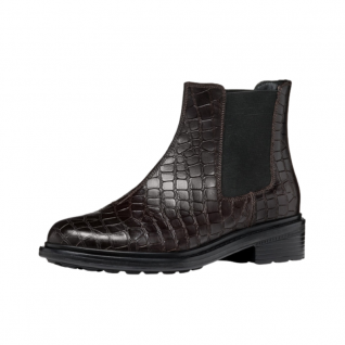 Crocodile Texture Leather Comfortable Chelsea Boots Women's Shoes